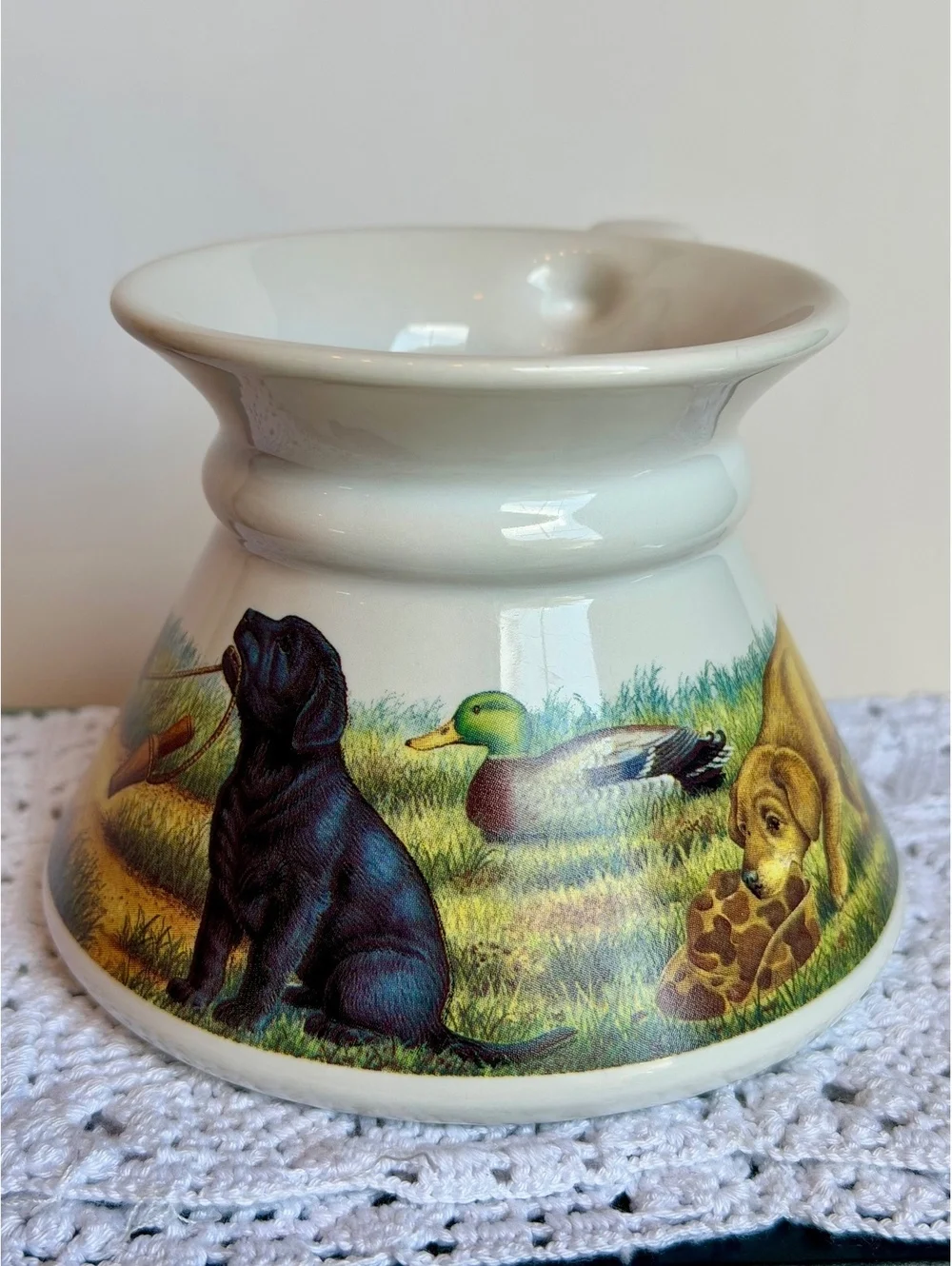 Vintage G.E. Peterson Hunting Dog Duck Ceramic Mug Retriever Sporting